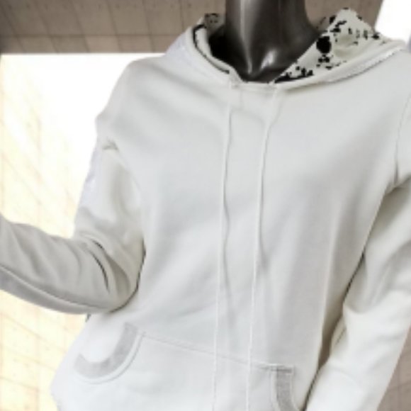 White sequined Hood Sweat Shirt - Picture 8 of 8